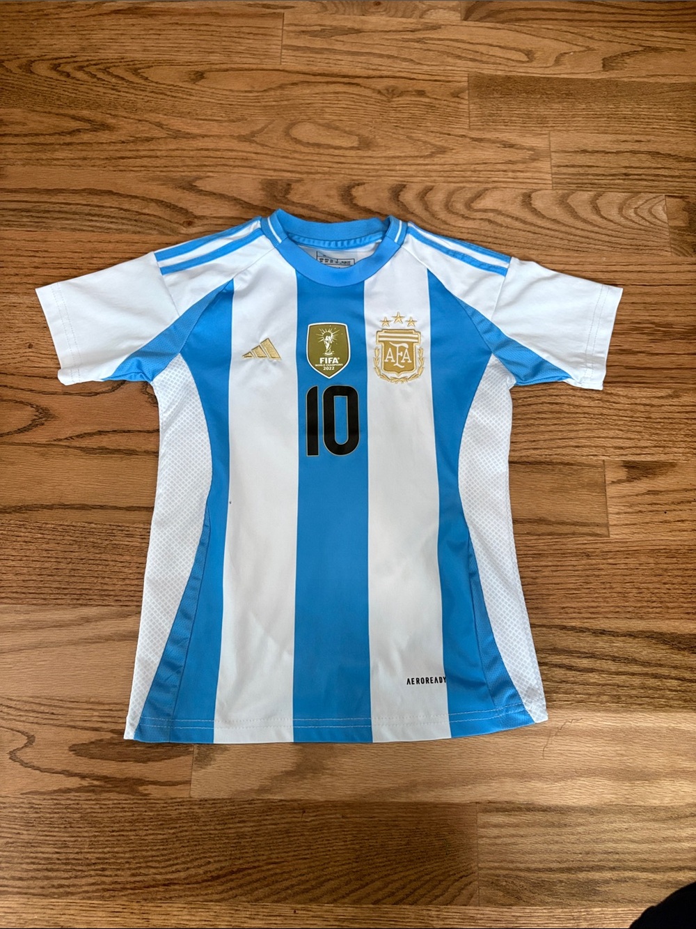 adidas Kids messi Soccer Jersey in Blue and White - #10